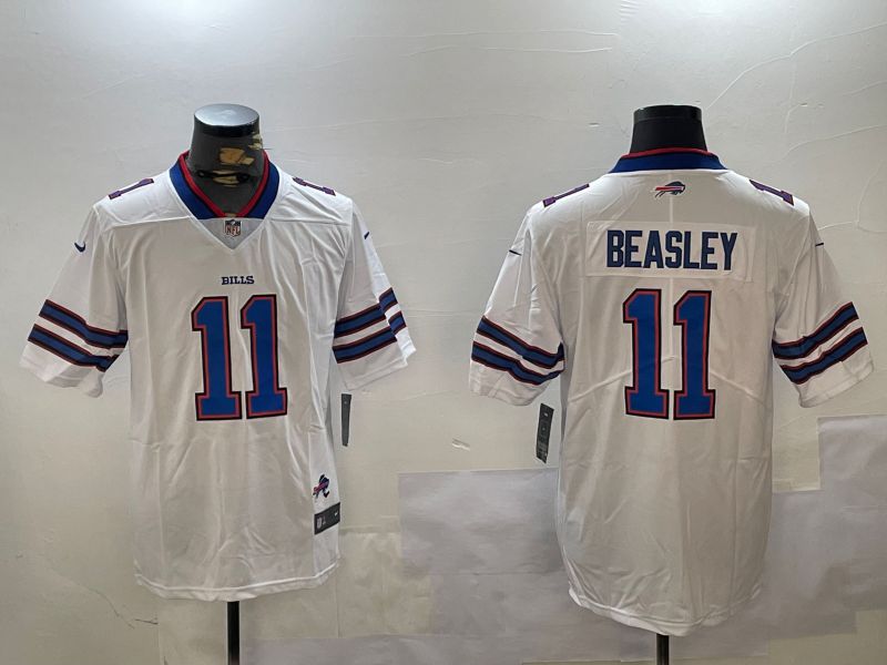 Men Buffalo Bills 11 Beasley White Second generation 2024 Nike Limited NFL Jersey style 2